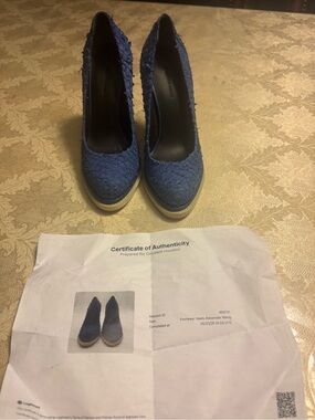 Auth NWOT Alexander Wang Navy Woven Platform Pumps